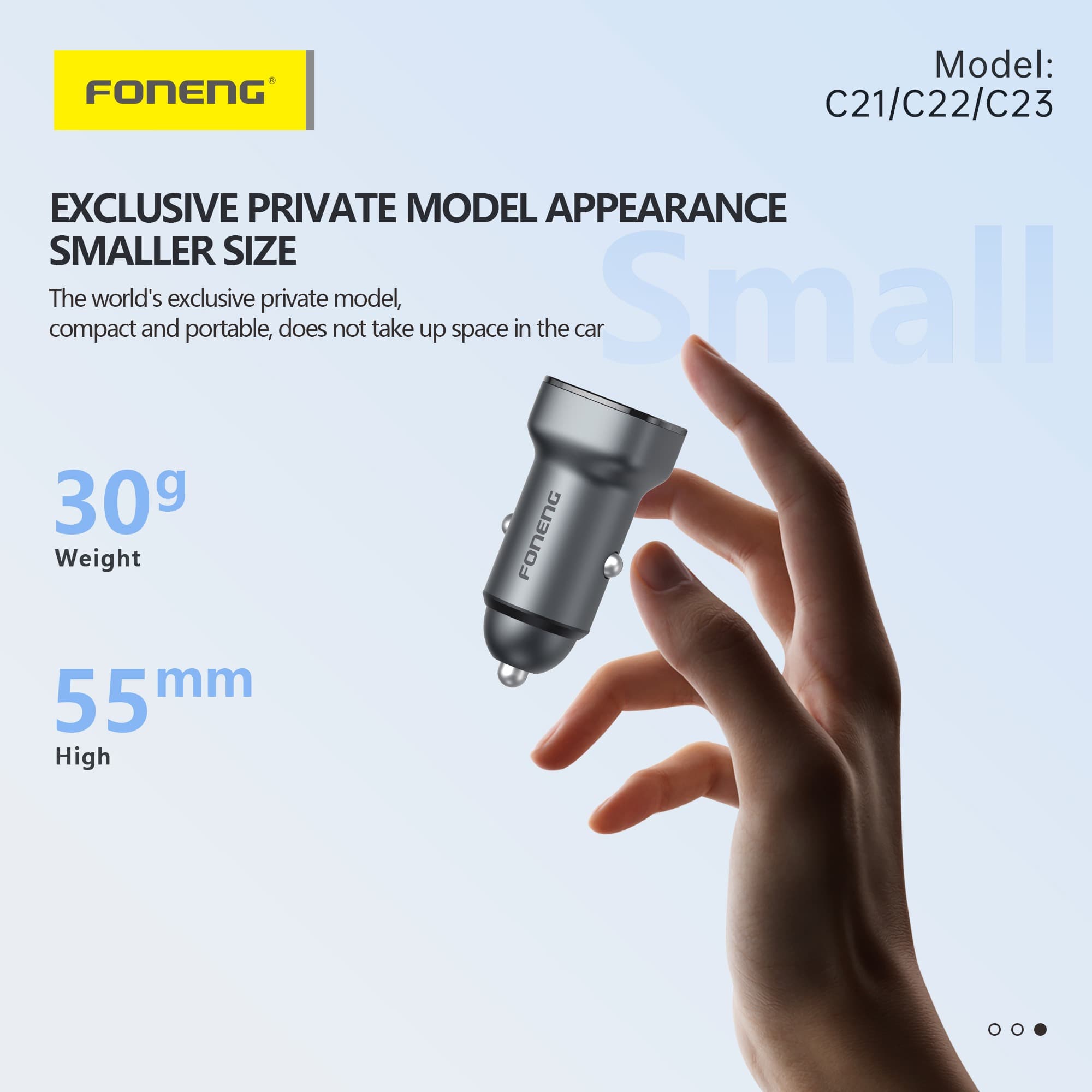 Foneng C22 30W USB-C Zinc Alloy Car Charger — image 3