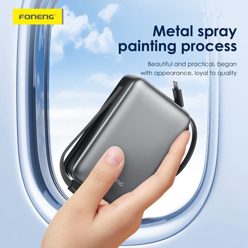 Foneng PX116 20000mAh Mini Power Bank with Dual Built-In Cables & 22.5W Fast Charging — image 4