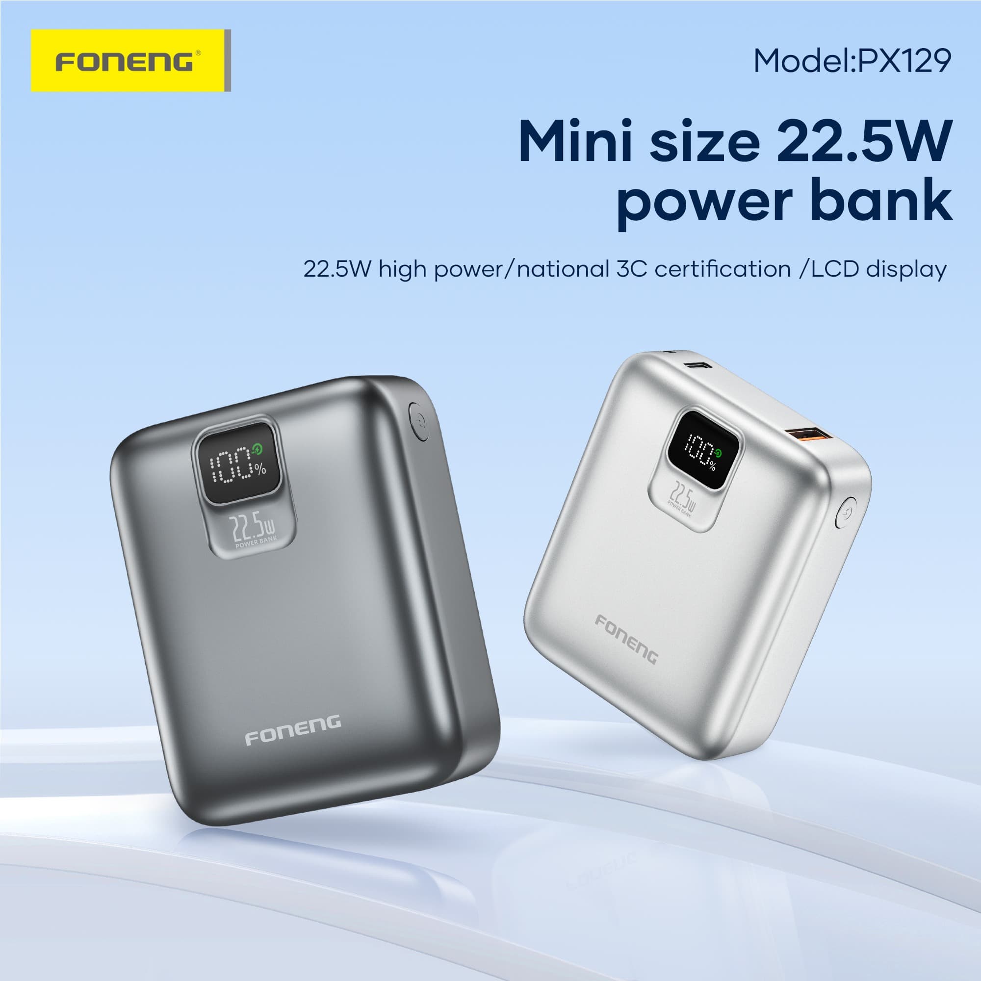 Foneng PX129 10000mAh Mini Powerbank 22.5W & 2 Outputs — image 3