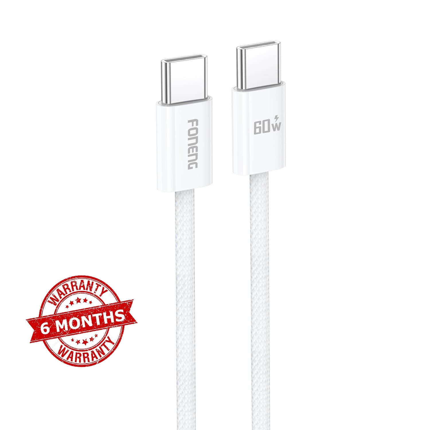 FONENG X110 1.2 Meter 60W Fast Charging Braided Type-C to Type-C Cable — image 1