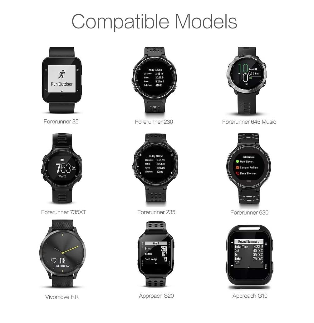 Garming Watch Charger For Garmin Lily Forerunner 35 230 235 630 645 Approach G10 S20 Vivomove HR ForeAthlete 35J — image 2