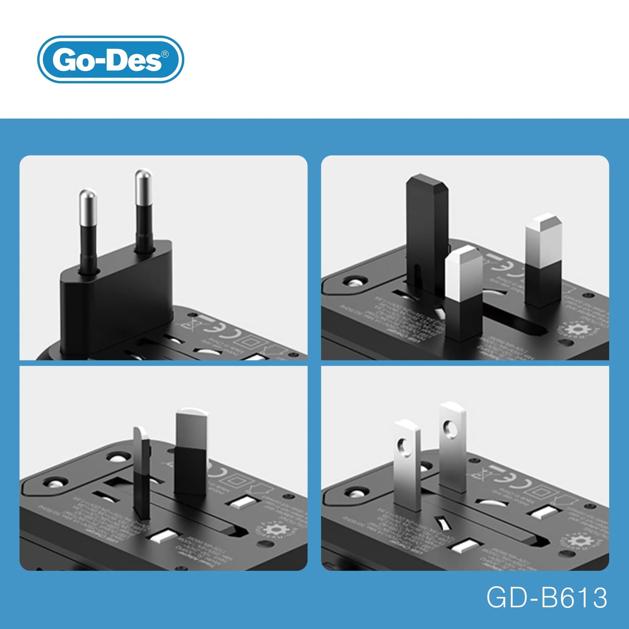 Go Des GD B613 International Universal Travel Aadapter Power Plug — image 2