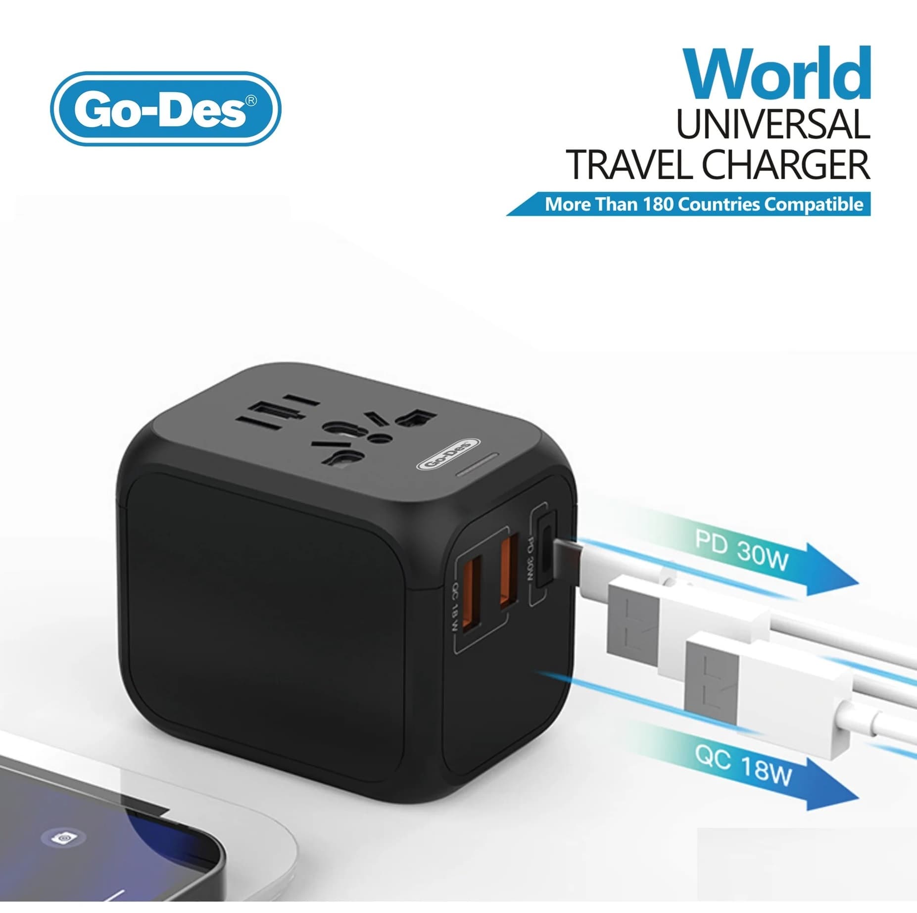 Go Des GD B613 International Universal Travel Aadapter Power Plug — image 1