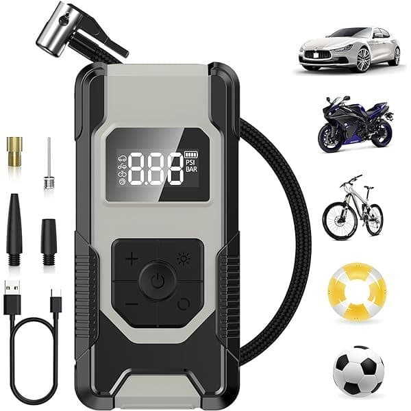 Go Des GDB618 Rechargeable Portable Cordless Digital Air Pump Tire Inflator Compressor Tyre Pump With 5000Mah Power Bank — image 3
