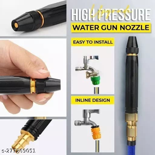 High Pressure Water Spray Gun 1/2″ Hose Pipe With 3 Spray Patterns For Bike Car Wash — image 4