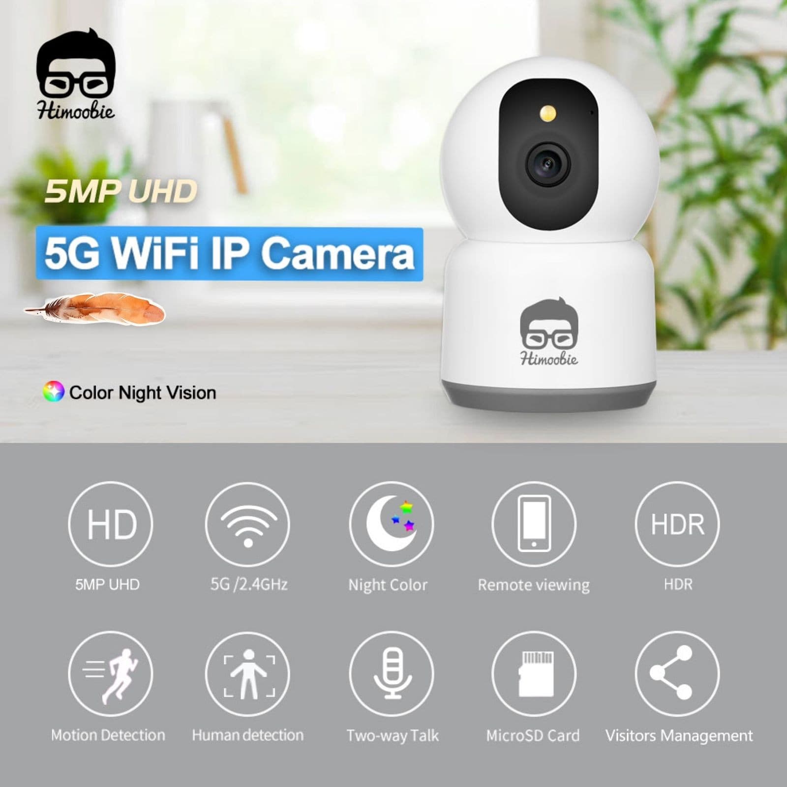 Himoobie CP5 Wireless IP Wifi Surveillance Home Security Camera 5MP — image 2
