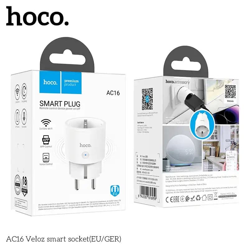 Hoco AC16 Smart Plug Remote Control Device Power On Off — image 3