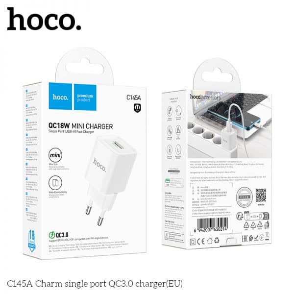 Hoco C145A 18 Watt Single Port QC3.0 Charger — image 3