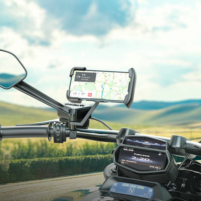 HOCO CA119 Follow Motorcycle Phone Holder – Rearview Mirror Mount For 4.5–7″ Devices — image 4