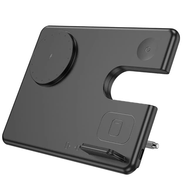 Hoco CQ1 3 In 1 Qi Magnetic Wireless Charger Station For iPhone Earbuds And Watch — image 4