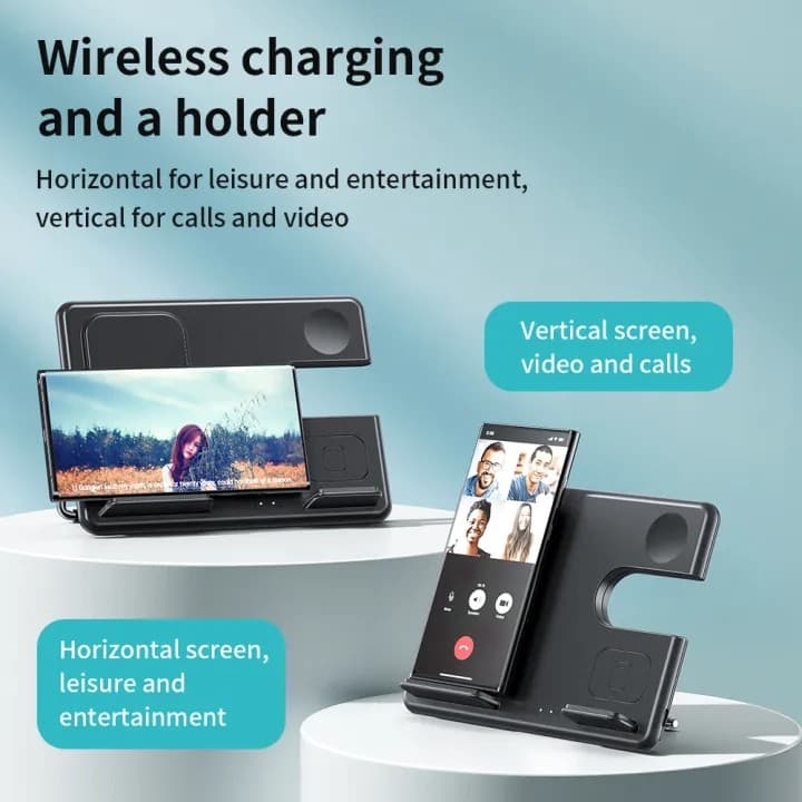 HOCO CQ2 3 In 1 Wireless Charger Stand 15W For Samsung Phones — image 2