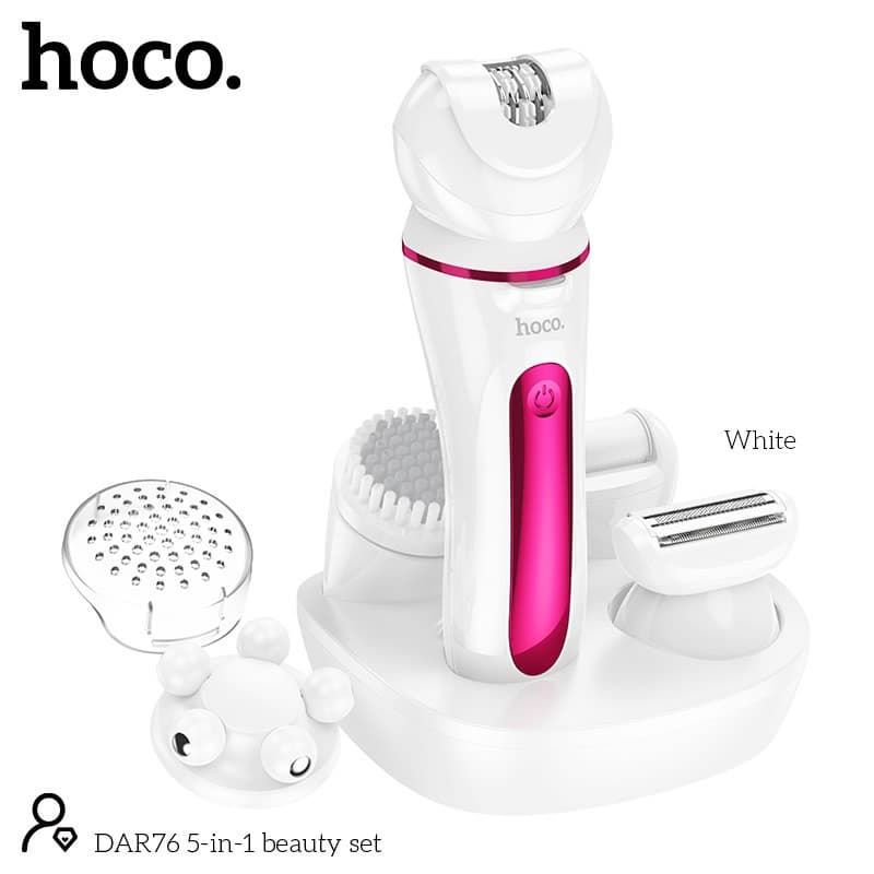 Hoco DAR76 5 In 1 Beauty Set Shaver Epilator Exfoliator Massage Cleansing Head — image 1