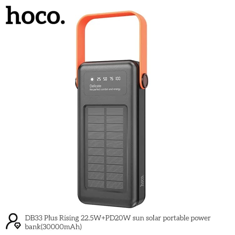 HOCO DB33 Plus Rising 30000mAh 22.5W+PD20W Sun Solar Portable Powerbank — image 1