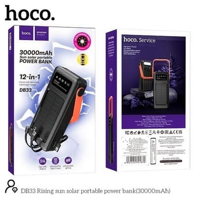 Hoco DB33 Solar Charging Portable Power Bank 30000mAh — image 6