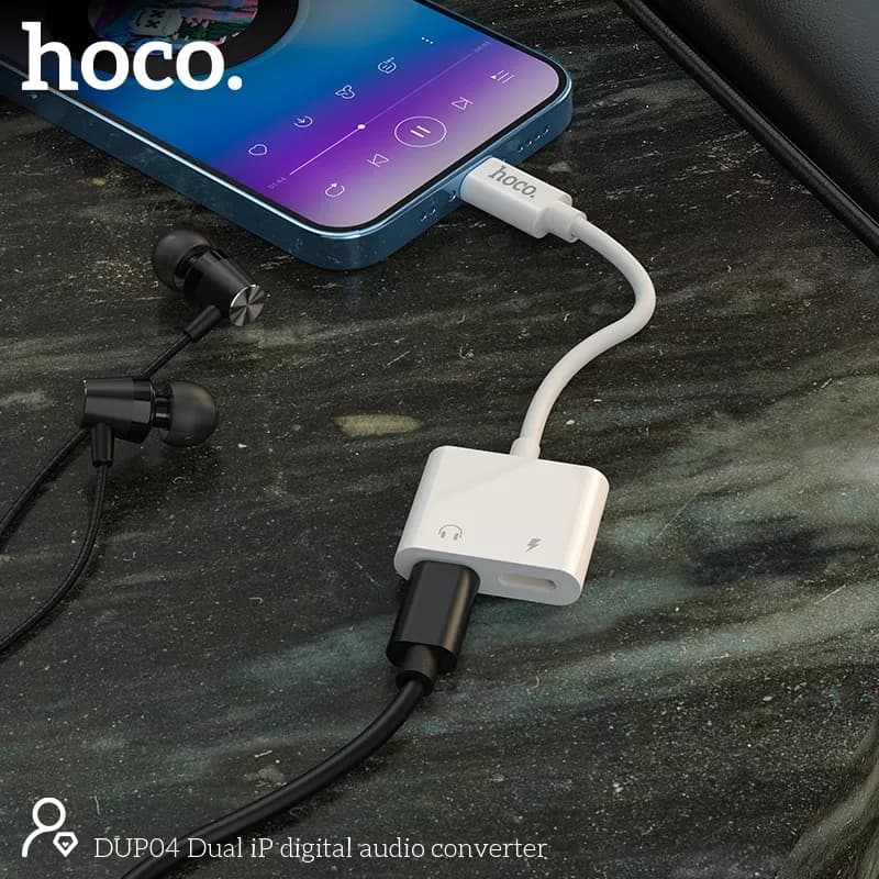 Hoco DUP04 Headphone Adapter Dual Lightning To Lightning IP Digital Audio Converter Adapter — image 3