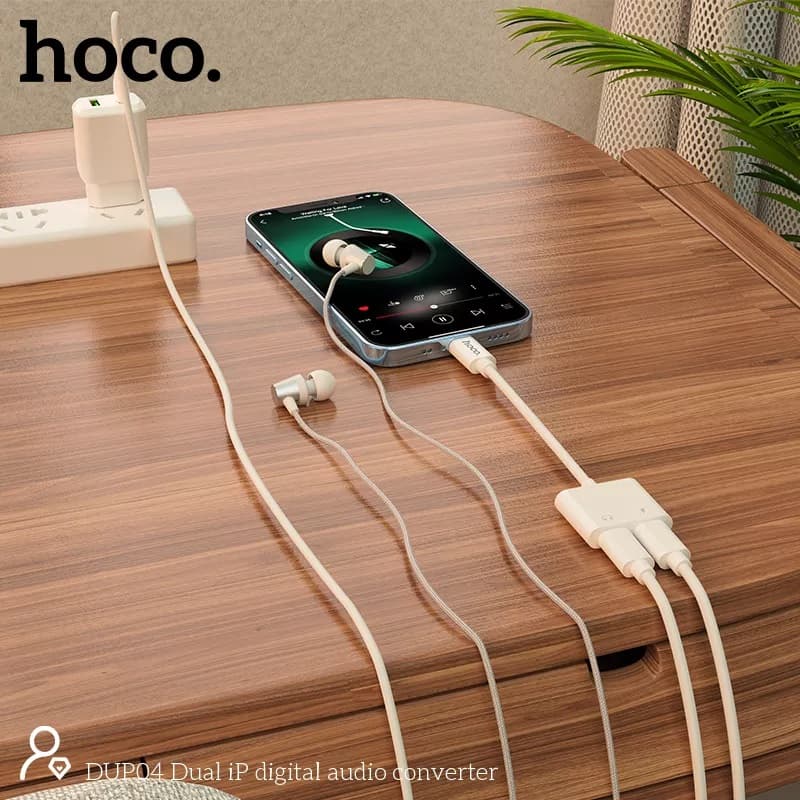 Hoco DUP04 Headphone Adapter Dual Lightning To Lightning IP Digital Audio Converter Adapter — image 2