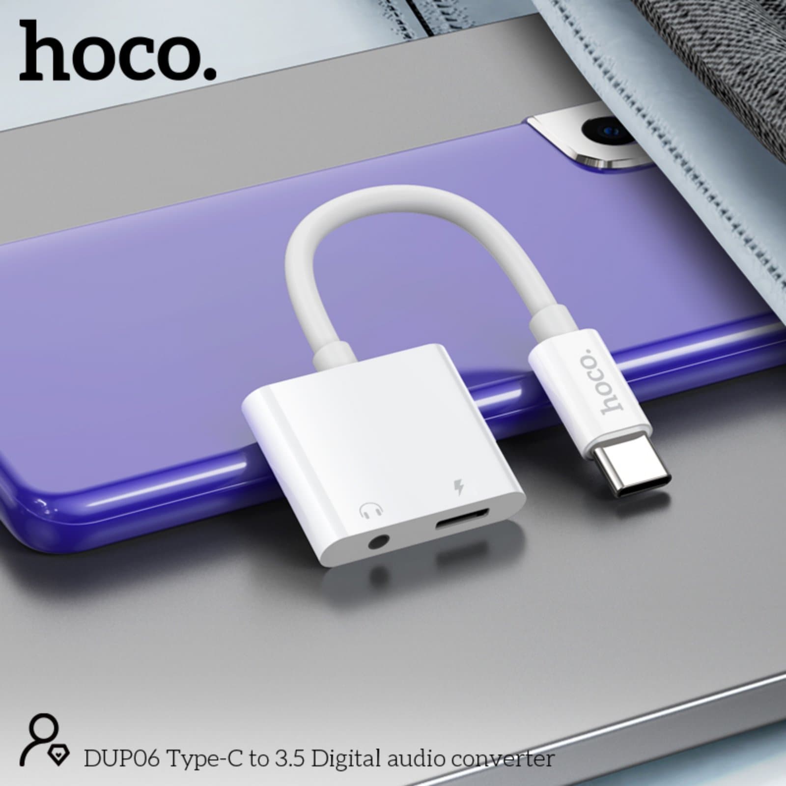 HOCO DUP06 Type C To Type C + 3.5mm Digital Audio Converter — image 2