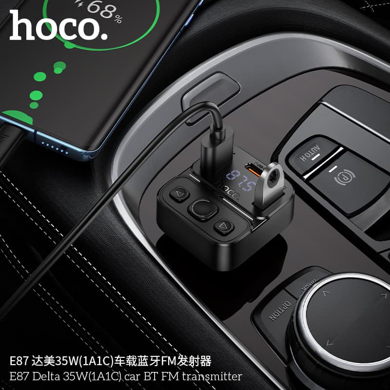 Hoco E87 Car Charger With FM Bluetooth Car Transmitter — image 2