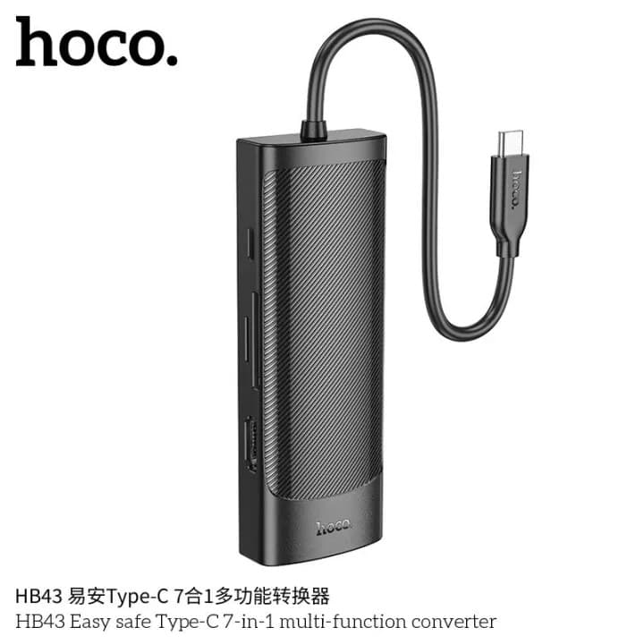 Hoco HB43 Easy Safe Type C 7 In 1 Multifunction Adapter — image 1