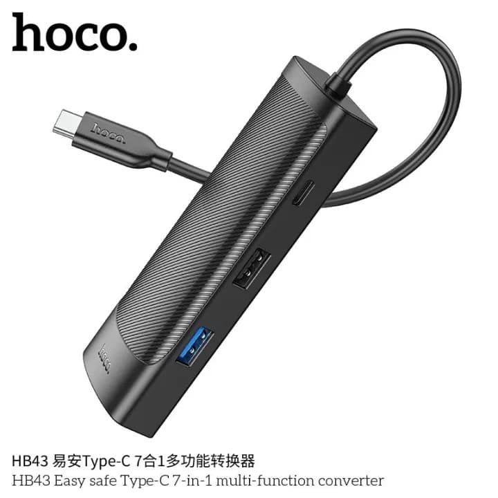 Hoco HB43 Easy Safe Type C 7 In 1 Multifunction Adapter — image 3