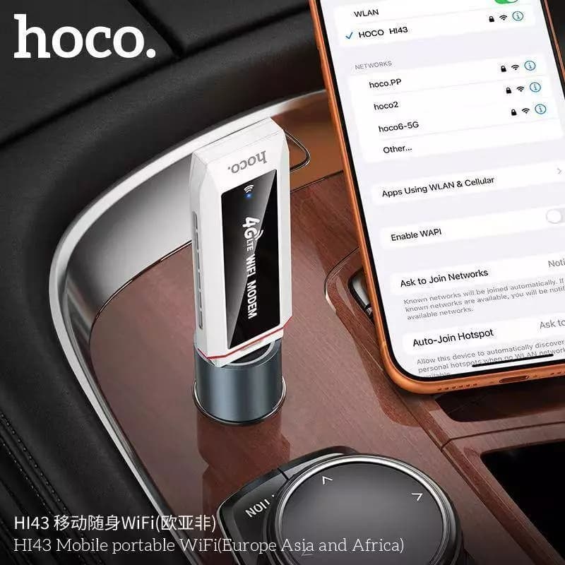 HOCO HI43 Pocket WiFi Hotspot 4G LTE WiFi6 – High-Speed USB Modem For PC, Notebook And EV Cars — image 3
