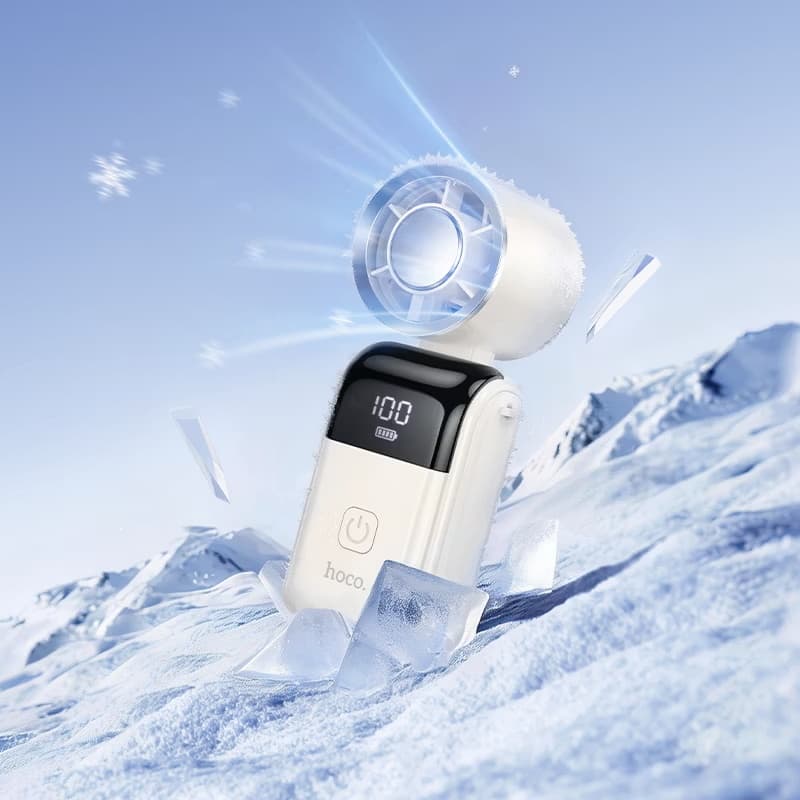 Hoco HX606 3 In 1 Handheld And Desktop Portable Fan With Speed Adjustment & LED Digital Display — image 4