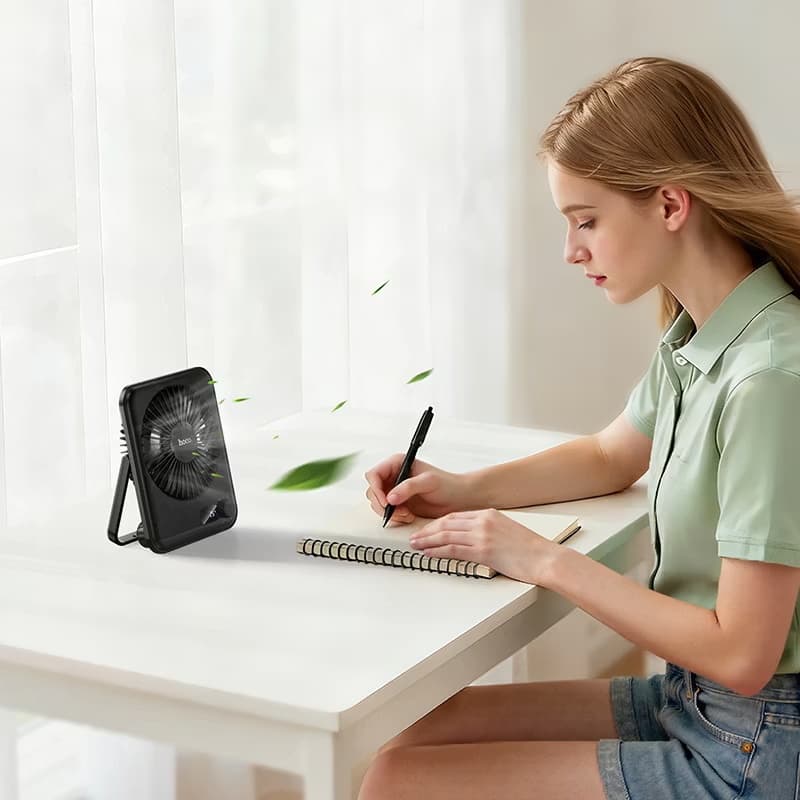Hoco HX607 Ultra-Slim Portable Desktop Fan with 100-Level Adjustable Airflow And LED Digital Display — image 2