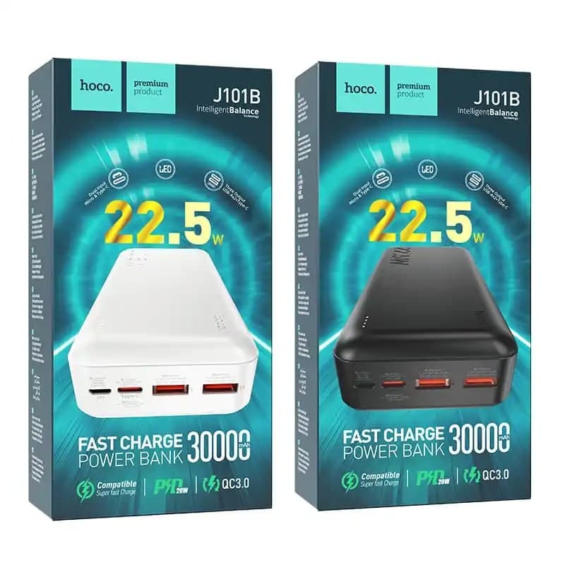 Hoco J101B Astute 22.5W Fully Compatible Power Bank(30000mAh) Black — image 3