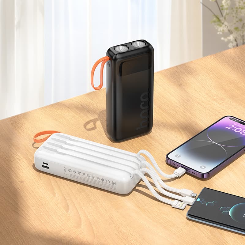 Hoco J151A 20000mAh Powerbank PD Type C 20W And USB-A With Digital Led Indicator And Dual Light — image 3