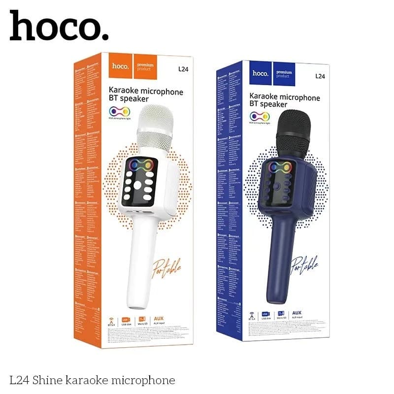 HOCO L24 2-in-1 Karaoke Microphone with Built-in Speaker (5W) And RGB Lighting — image 6