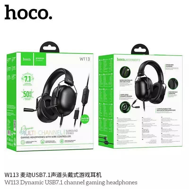 Hoco W113 Dynamic Gaming Headphones 7.1 Surround Sound 50mm Drivers USB Connection — image 6