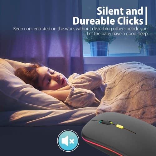 HP W10 LED Wireless Optical Rechargeable Mouse Silent Click 2.4G — image 2