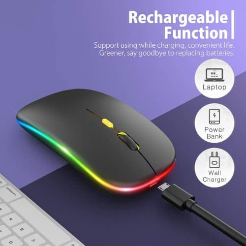HP W10 LED Wireless Optical Rechargeable Mouse Silent Click 2.4G — image 1