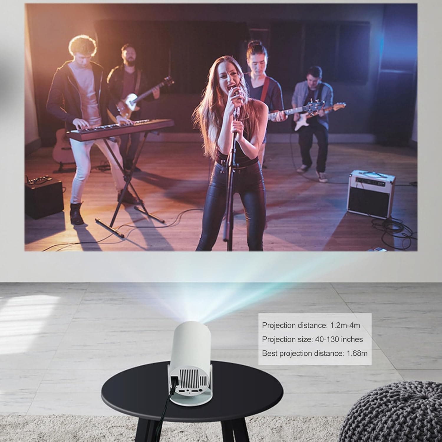 HY300 Mini Projector Android 11 WiFi6 Auto Correction Rotatable For Phone Laptop — image 4