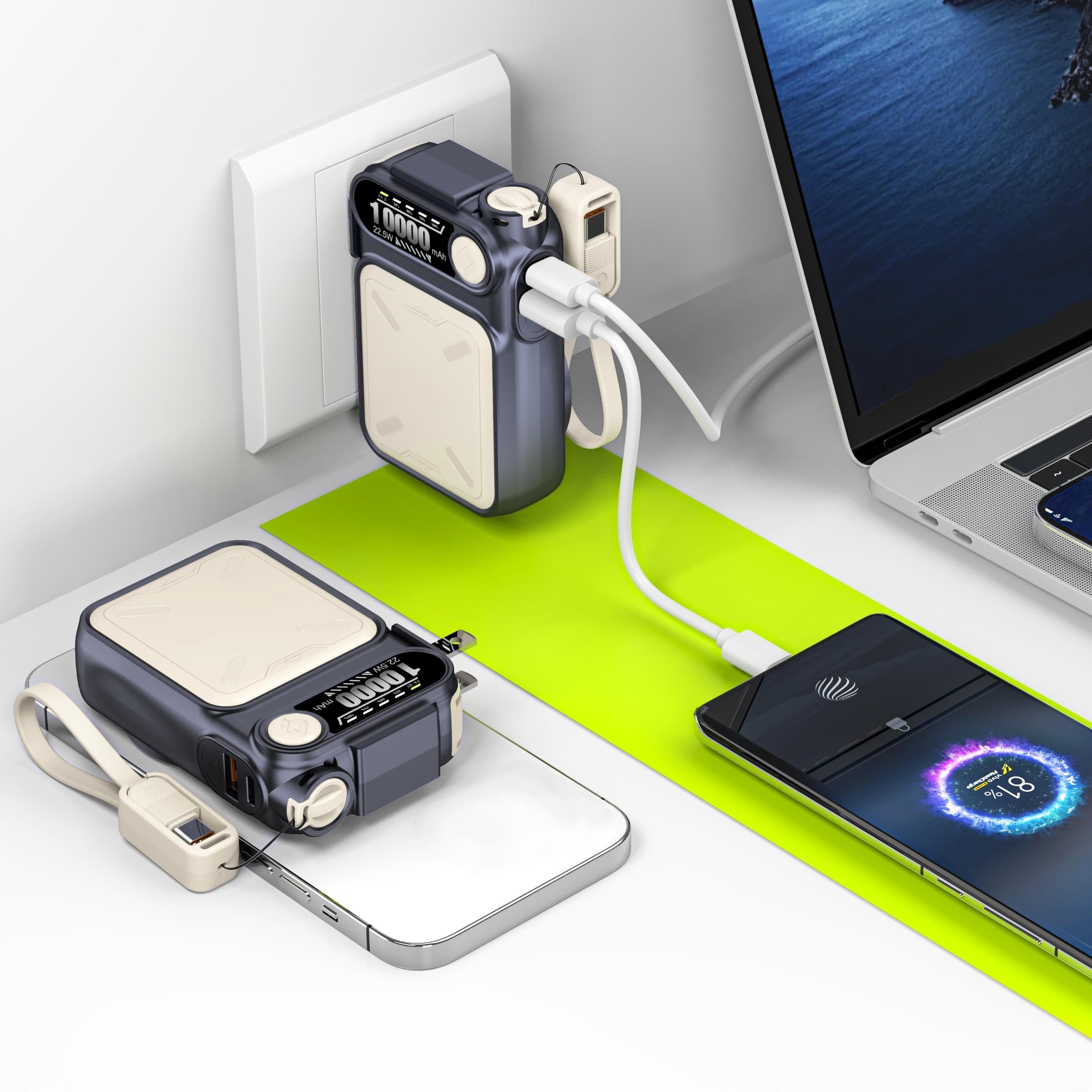 Inotek TEK-290 10000mAh Magnetic Wireless Powebank With Built-in USB-C Cable & 22.5W PD Fast Charging — image 3