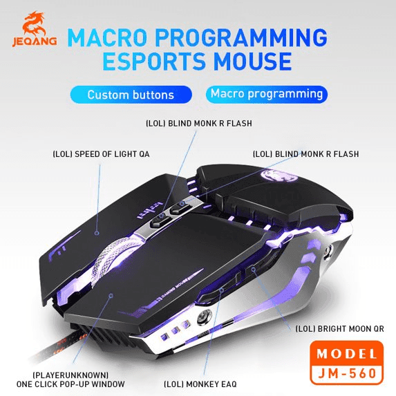 JEQANG JM560 7D Wired Gaming Mouse With RGB Breathing Lights — image 2