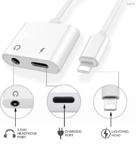 JH-026L 2 In 1 Adapter Lightning To 3.5mm Audio Call And Charge Adapter — image 3