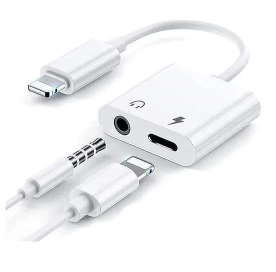 JH-026L 2 In 1 Adapter Lightning To 3.5mm Audio Call And Charge Adapter — image 1