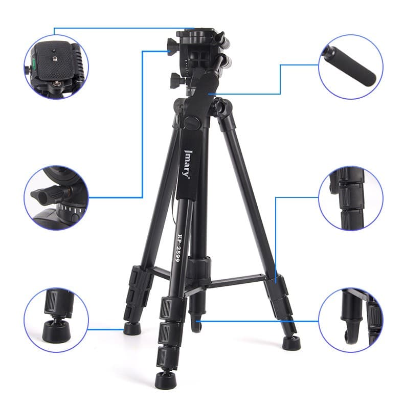 Jmary KP 2599 Professional Aluminum Tripodfor DSLR Camera — image 2