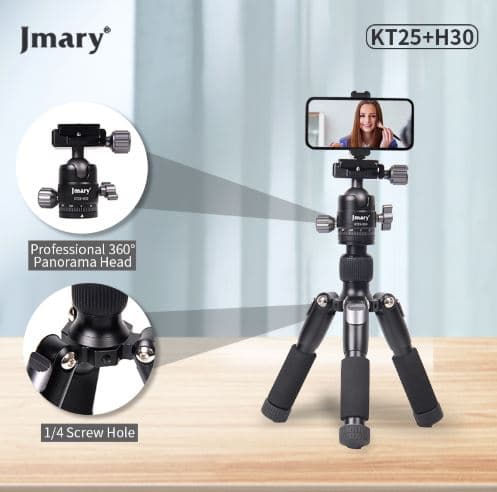 Jmary KT25+H30 Portable Desktop Aluminum Tripod — image 2