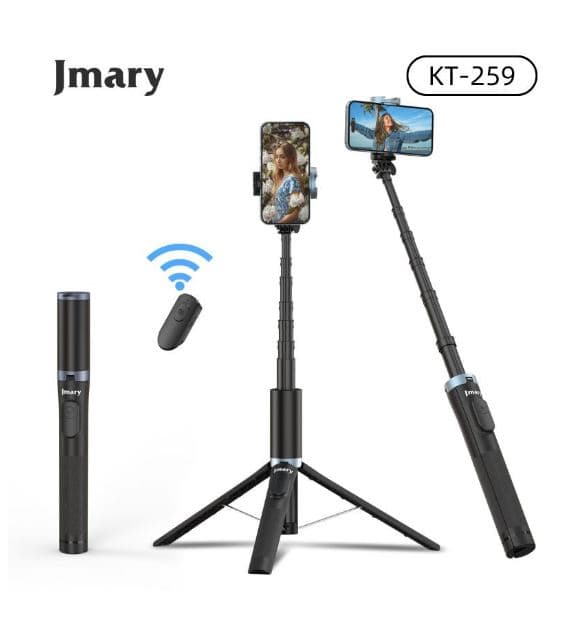 Jmary KT259 1.6 Meter All In One Selfie Stick Tripod — image 1