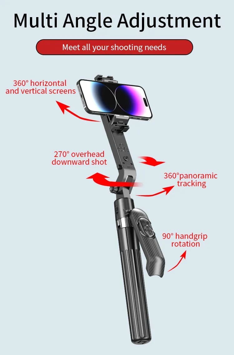 JMARY KT299 Smart Rotation Selfie Stick & Tripod With AI Face Sensor (Up to 1.8 m, 360° Horizontal) — image 3