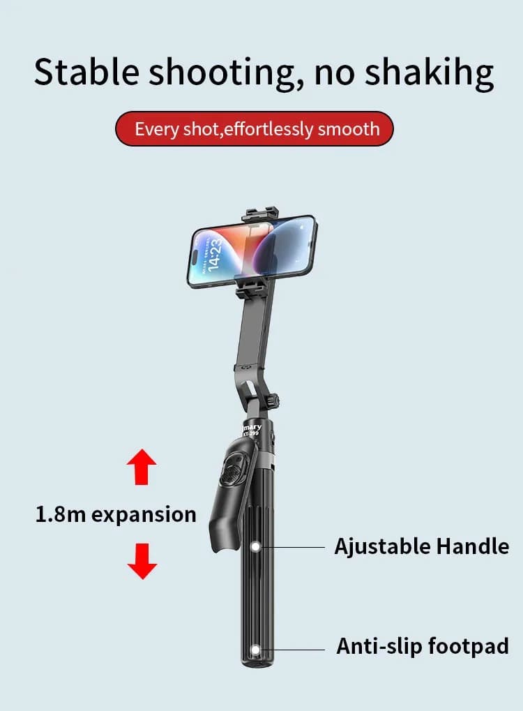 JMARY KT299 Smart Rotation Selfie Stick & Tripod With AI Face Sensor (Up to 1.8 m, 360° Horizontal) — image 5