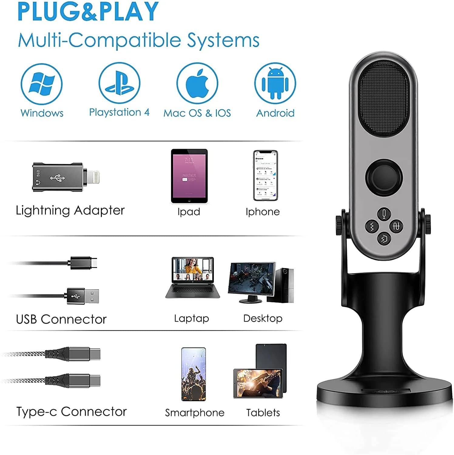 Jmary MC PW7 Professional USB Microphone With Noise Reduction — image 2