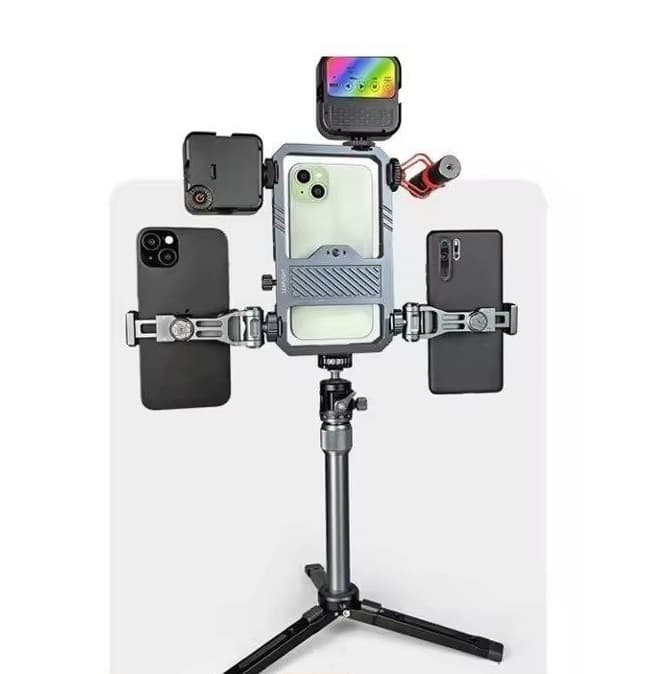Jmary MS98 Metal Smartphone Video Rig Kit With Dual Handles Remote Control & Cold Shoe Mount — image 3