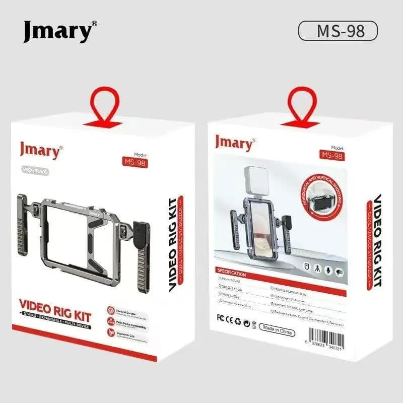Jmary MS98 Metal Smartphone Video Rig Kit With Dual Handles Remote Control & Cold Shoe Mount — image 5