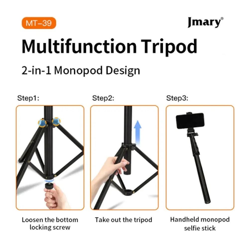 Jmary MT39 2 In 1 Portable Tripod & Selfie Stick With Remote — image 4