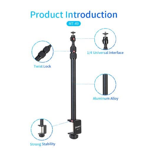 Jmary MT49 C Clamp Desk Mount Light Stand For Camera Ring Light Streaming Photo Video Shooting — image 4