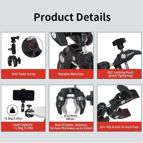 Jmary SR56 Bicycle Handlebar Clamp Mount Bracket Motorbike For Insta360 And GoPro — image 3