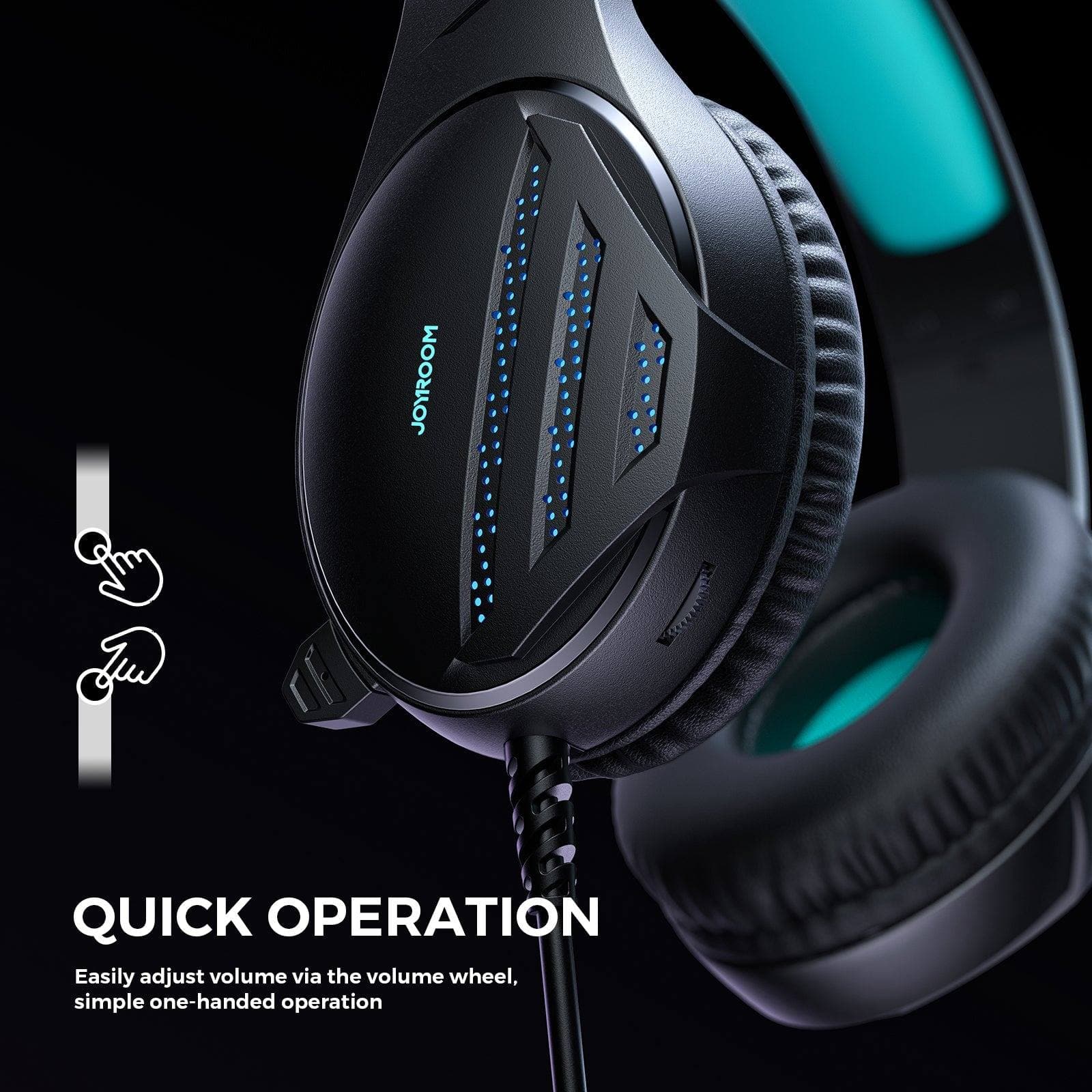 Joyroom JR HG2 Over‑Ear Gaming Headphone with Ice Blue Light — image 3